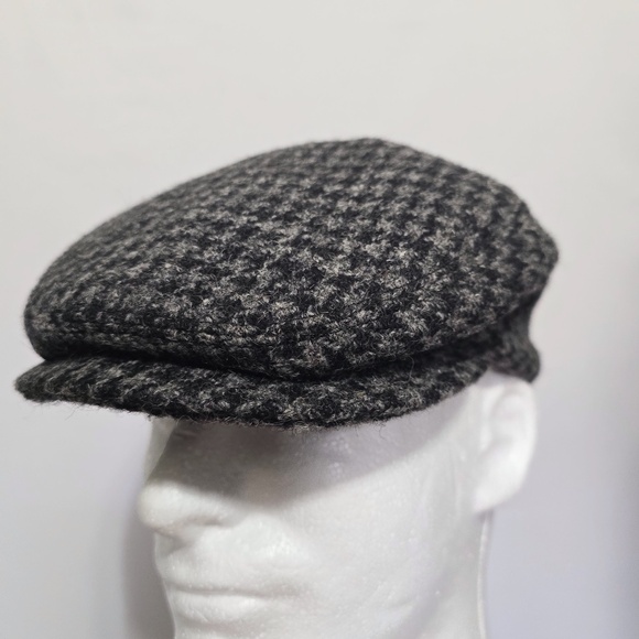 Vtg. Harris Tweed X LL Bean X Gor-Tex Houndstooth Flat Cabbie Newsboy  Cap Sm. - Picture 1 of 11